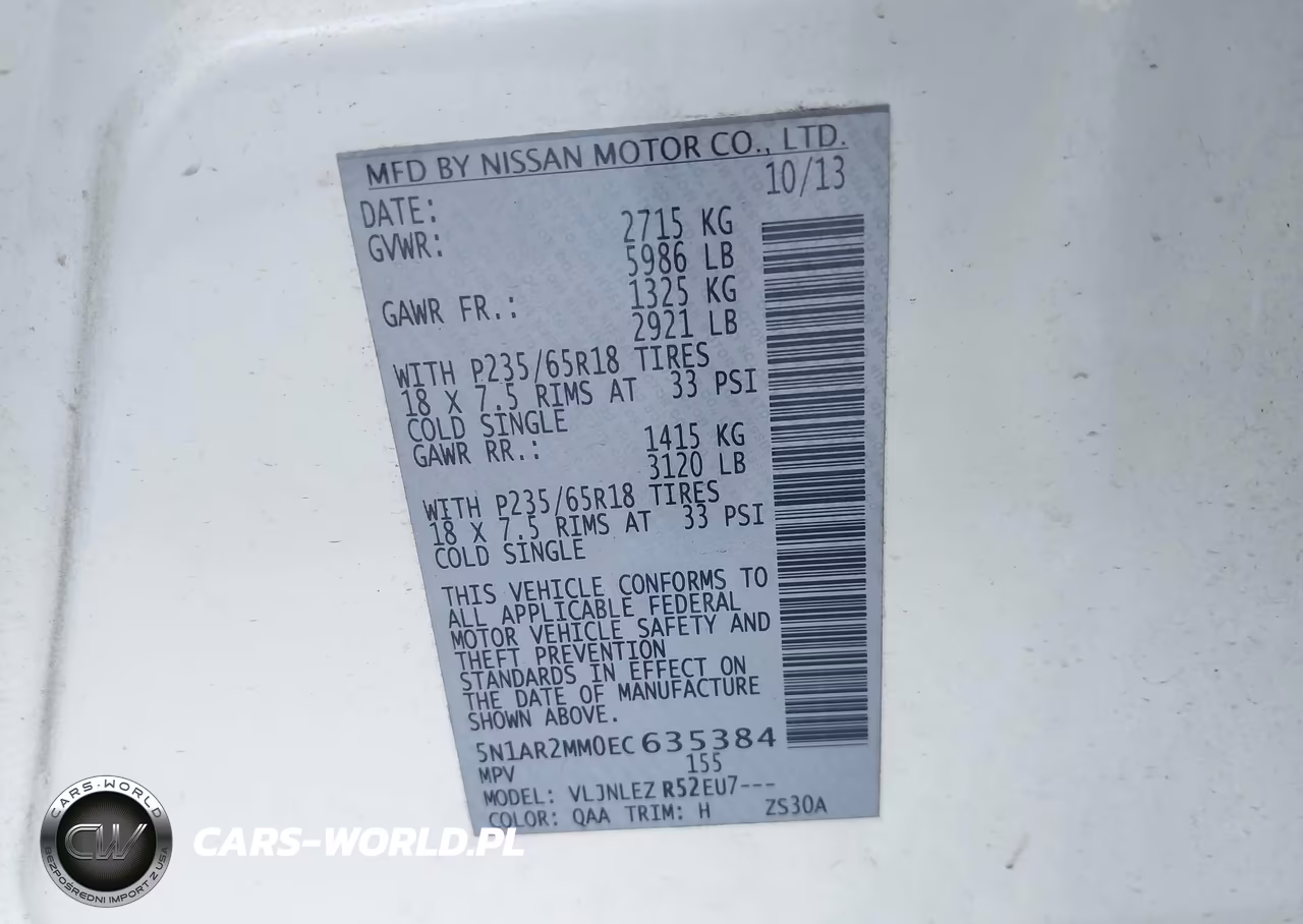 2014 Nissan Pathfinder Sv VIN:5N1AR2MM0EC635384 - 9