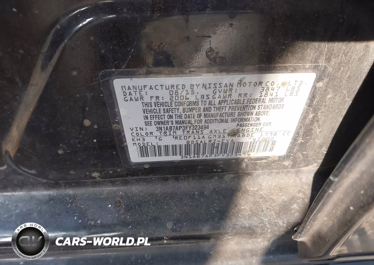 2015 Nissan Sentra Sr VIN:3N1AB7AP3FY323494 - 9