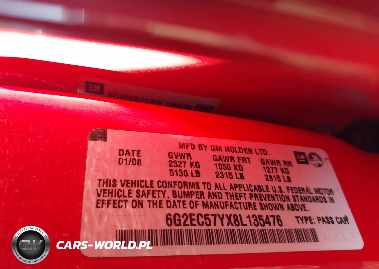 2008 Pontiac G8 Gt VIN:6G2EC57YX8L135476 - 9