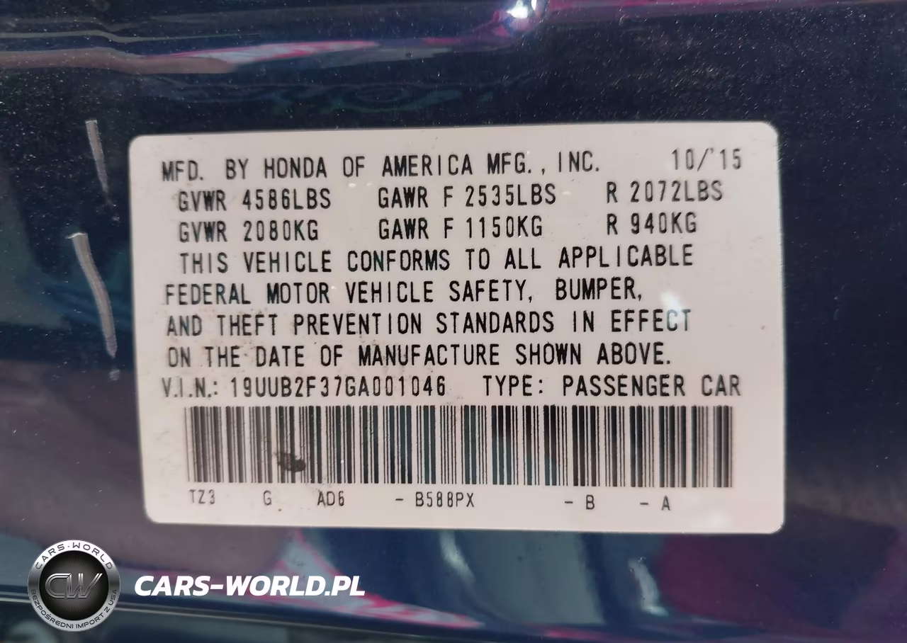 2016 Acura Tlx V6 VIN:19UUB2F37GA001046 - 9