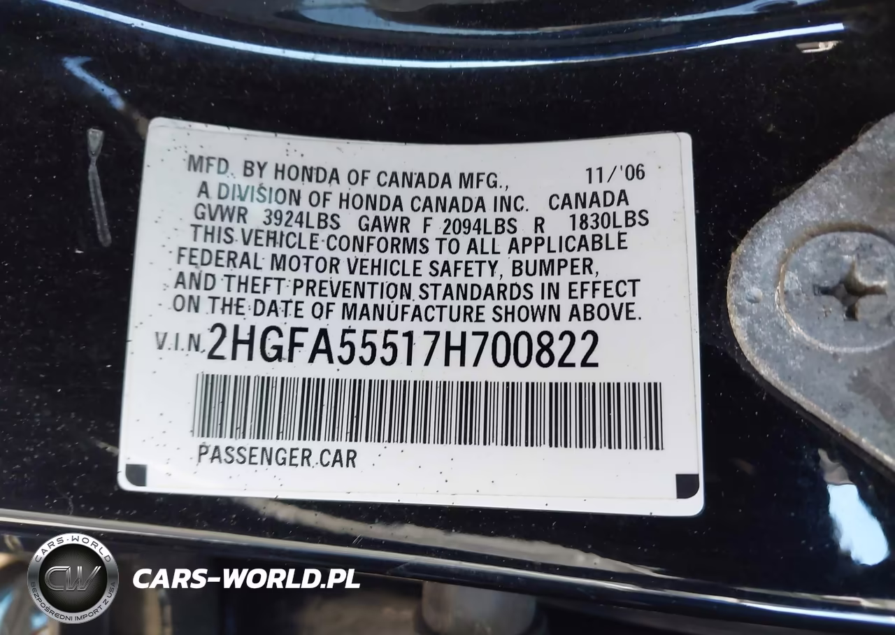 2007 Honda Civic Si VIN:2HGFA55517H700822 - 9