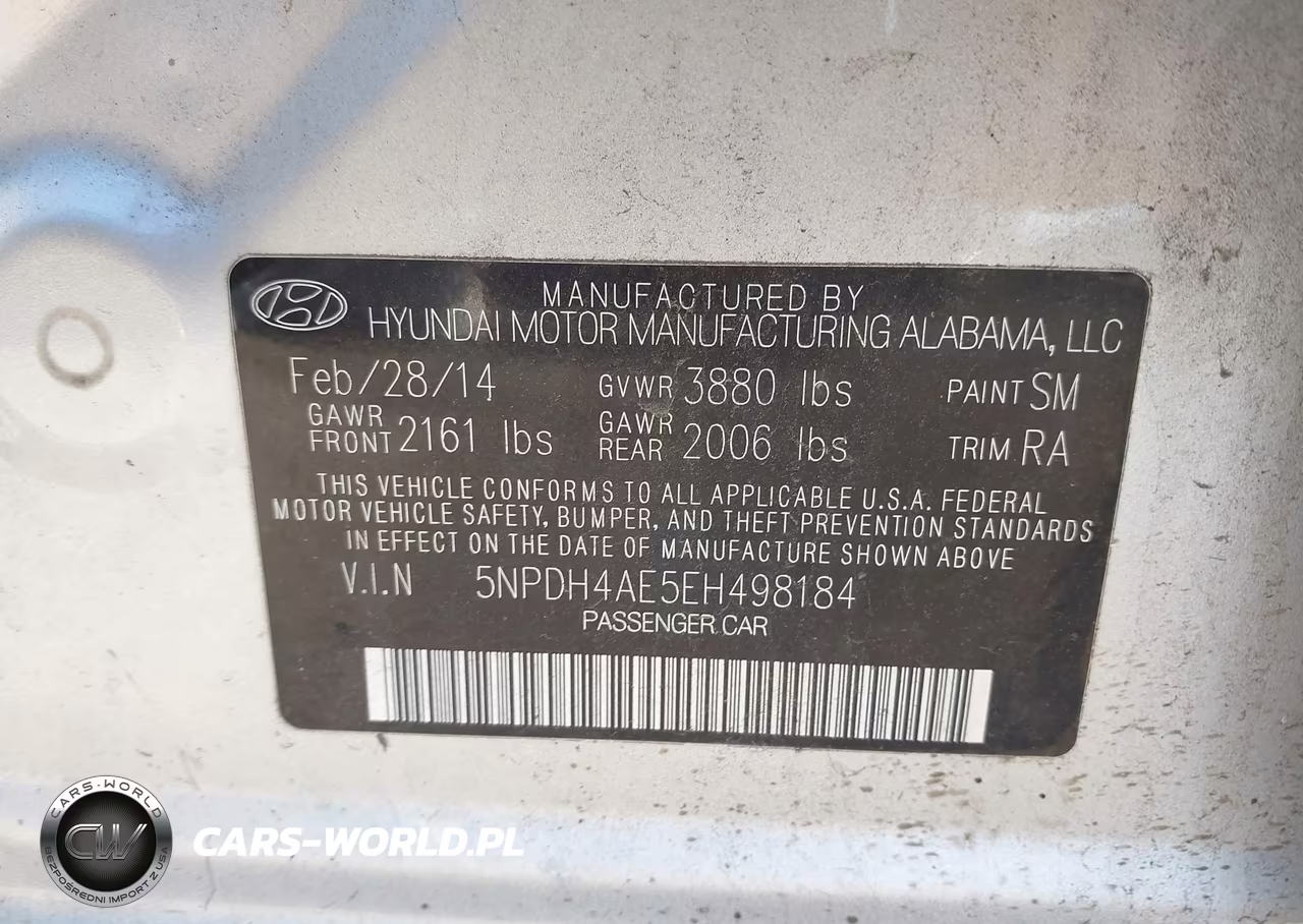2014 Hyundai Elantra Se VIN:5NPDH4AE5EH498184 - 9