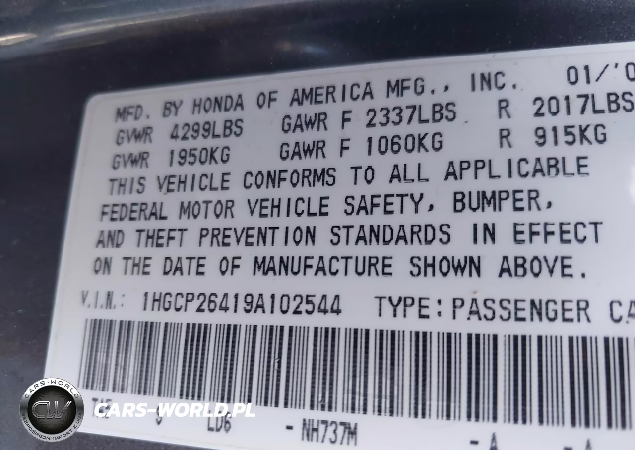 2009 Honda Accord 2.4 Lx-P VIN:1HGCP26419A102544 - 9