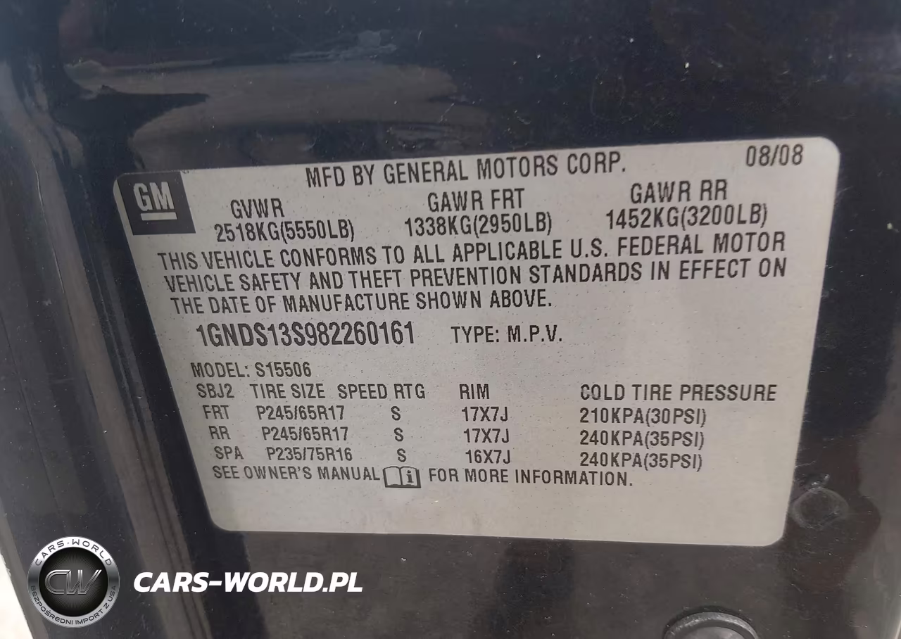 2008 Chevrolet Trailblazer Lt VIN:1GNDS13S982260161 - 9