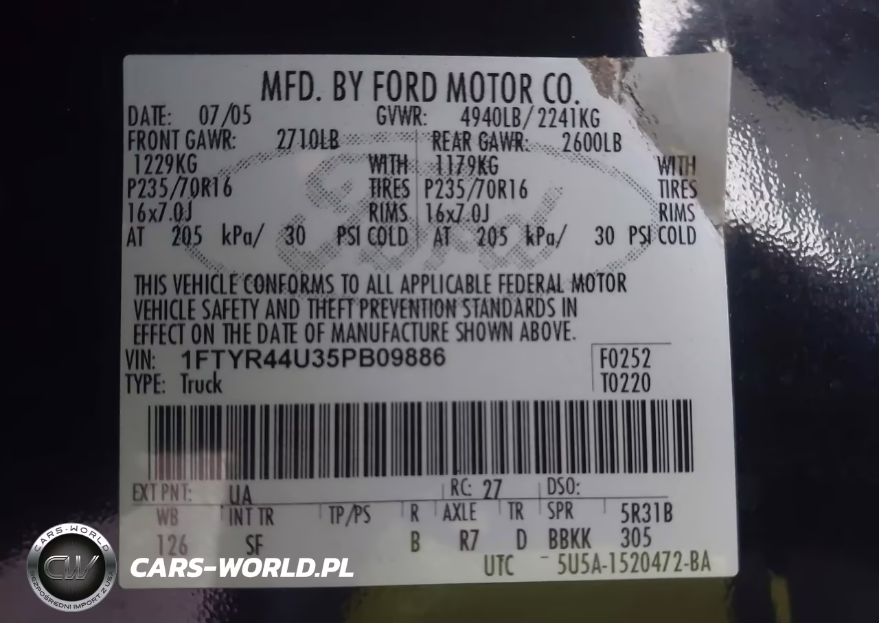 2005 Ford Ranger Edge-Stx-Xlt VIN:1FTYR44U35PB09886 - 9