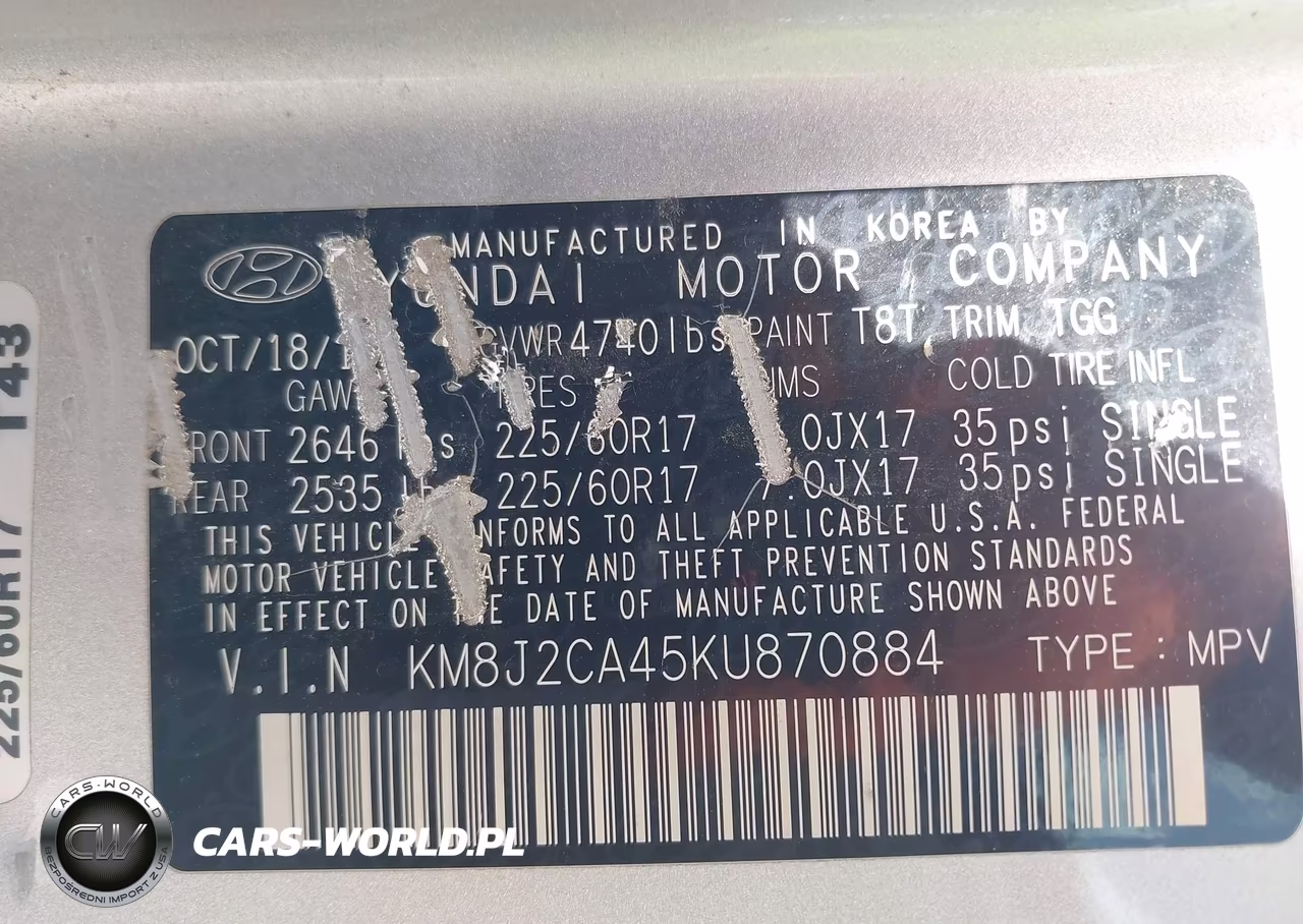 2019 Hyundai Tucson Se VIN:KM8J2CA45KU870884 - 9