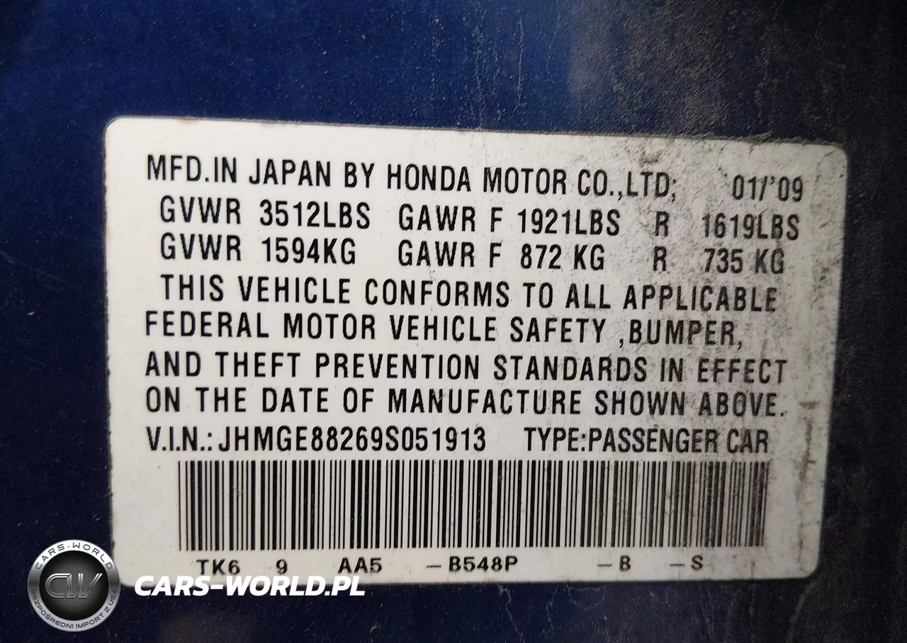 2009 Honda Fit VIN:JHMGE88269S051913 - 9