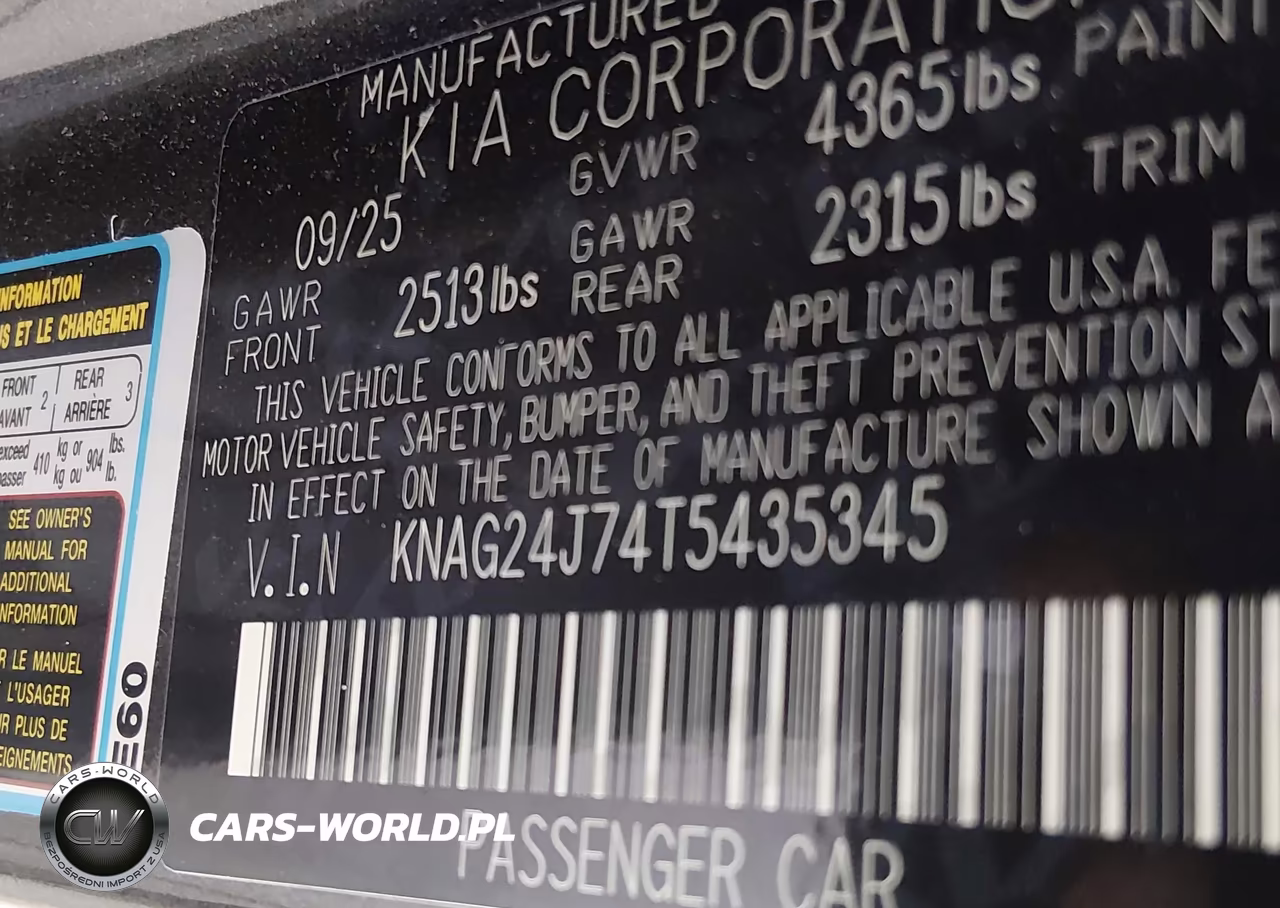2026 Kia K5 Lxs Fwd VIN:KNAG24J74T5435345 - 9