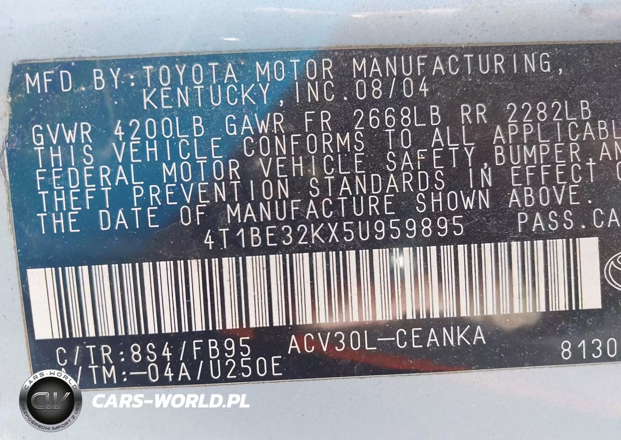 2005 Toyota Camry Le VIN:4T1BE32KX5U959895 - 9