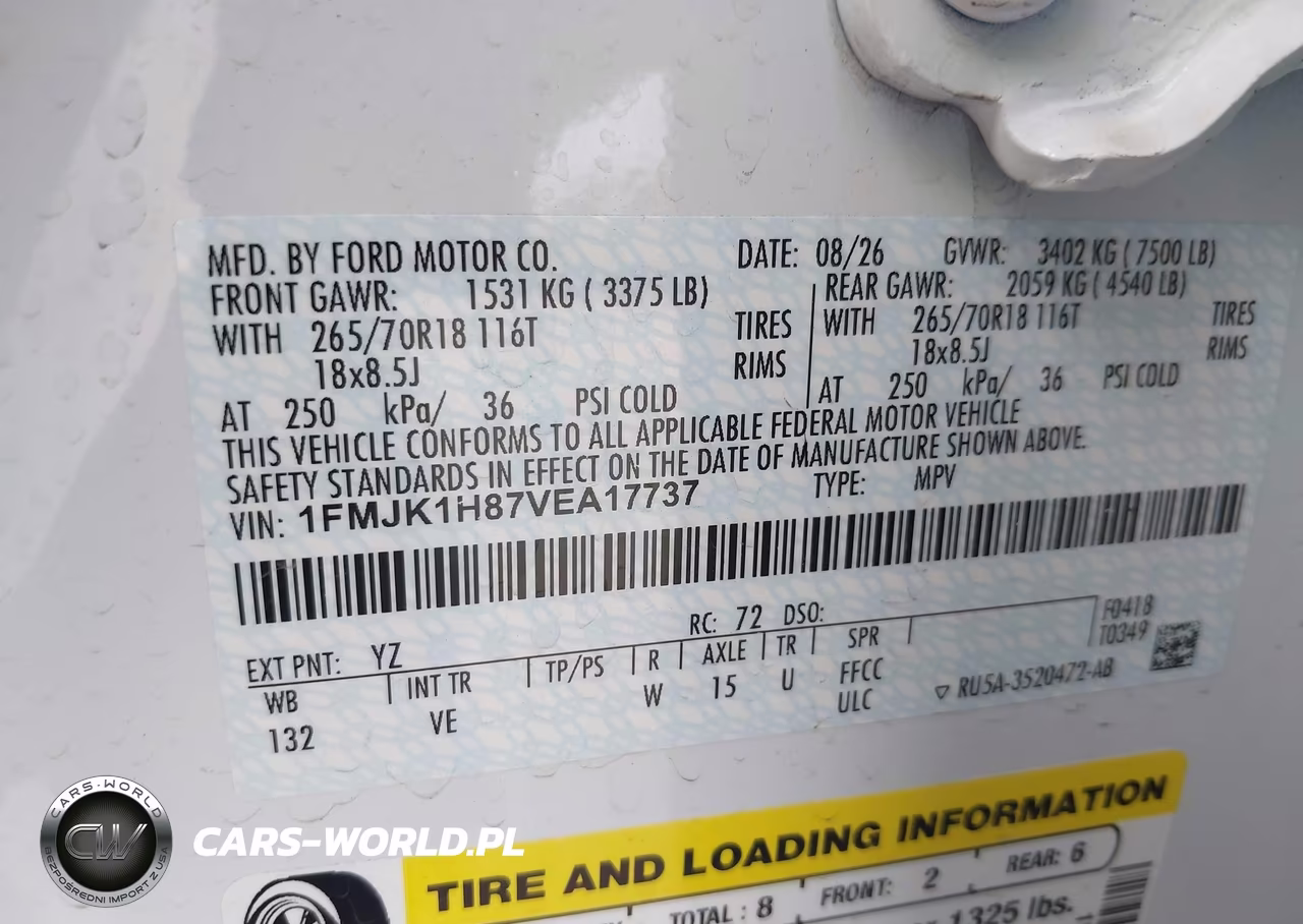 2027 Ford Expedition Max VIN:1FMJK1H87VEA17737 - 9