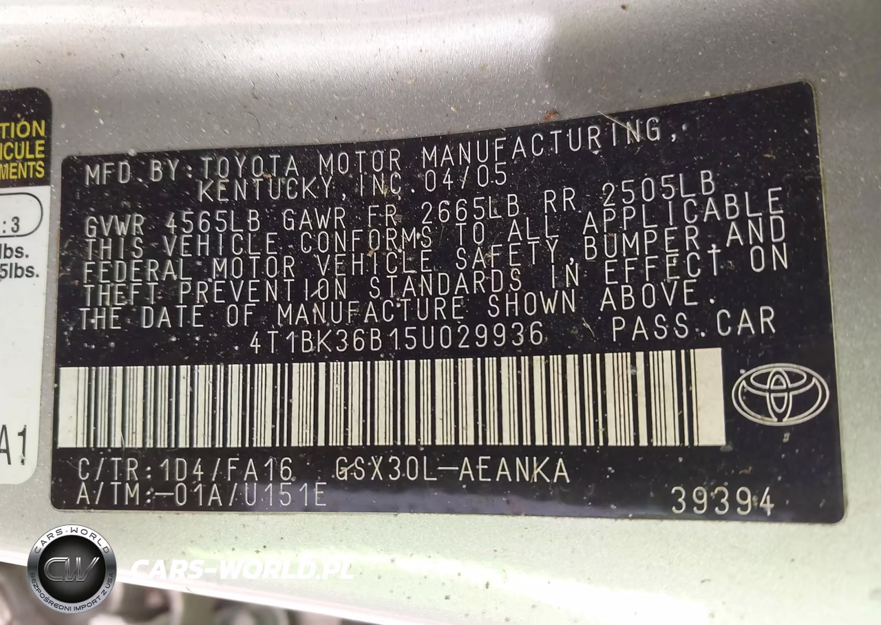 2005 Toyota Avalon Xl VIN:4T1BK36B15U029936 - 9