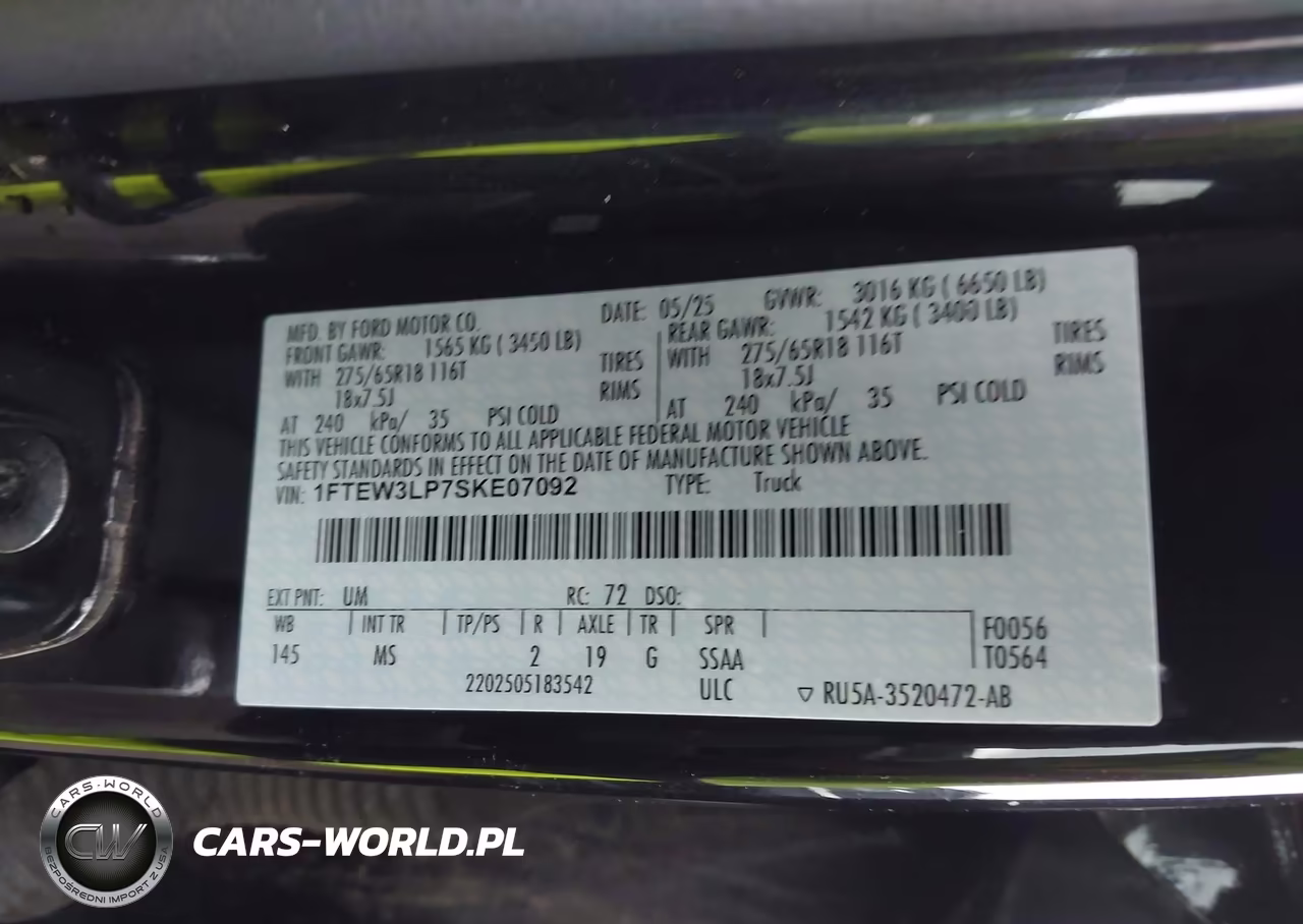 2025 Ford F-150 Xlt VIN:1FTEW3LP7SKE07092 - 9