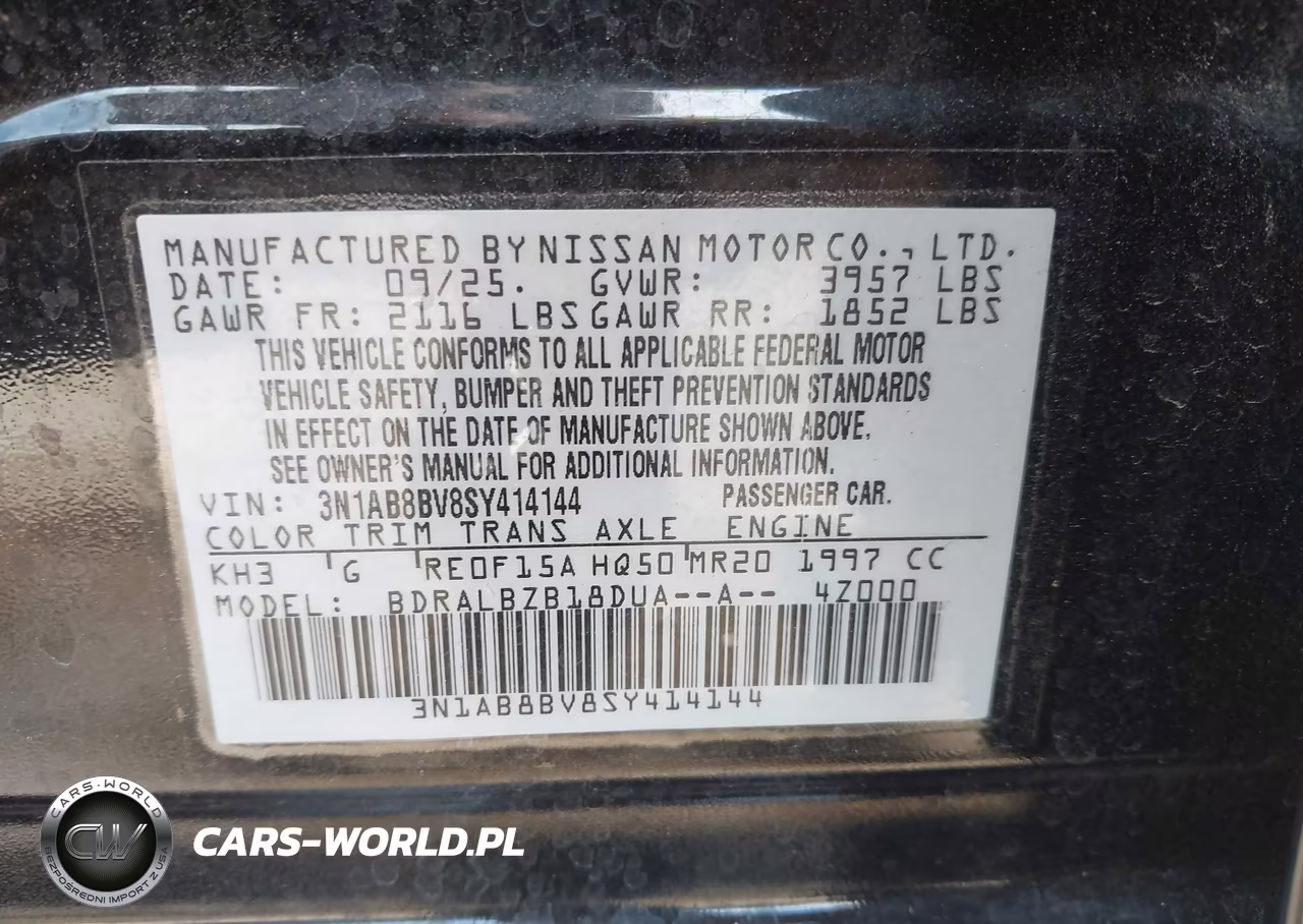 2025 Nissan Sentra S VIN:3N1AB8BV8SY414144 - 9