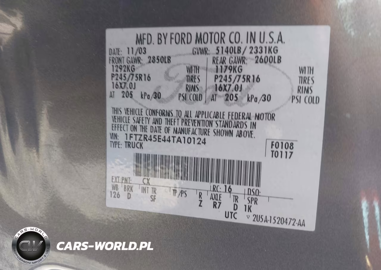 2004 Ford Ranger Edge-Tremor-Xlt VIN:1FTZR45E44TA10124 - 9