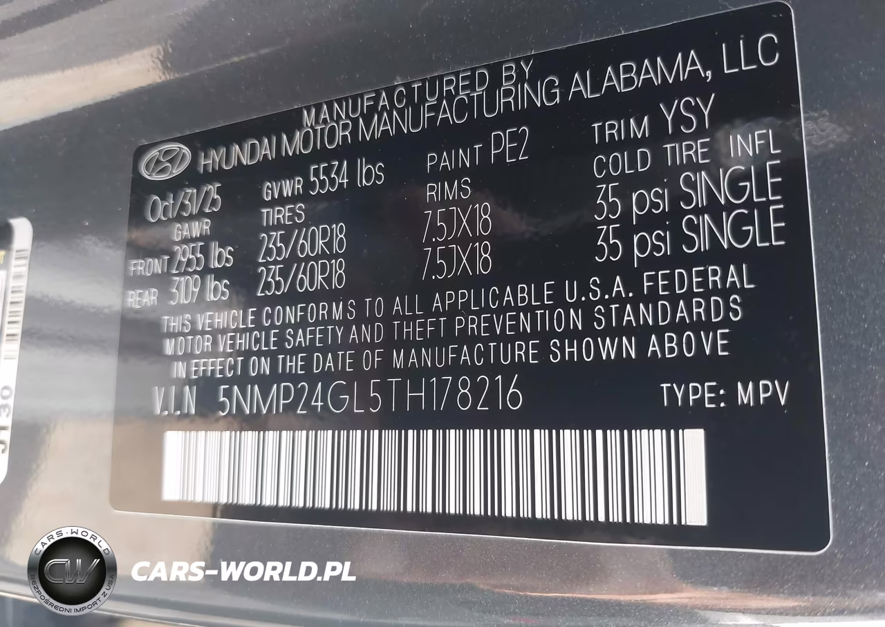 2026 Hyundai Santa Fe Sel VIN:5NMP24GL5TH178216 - 9