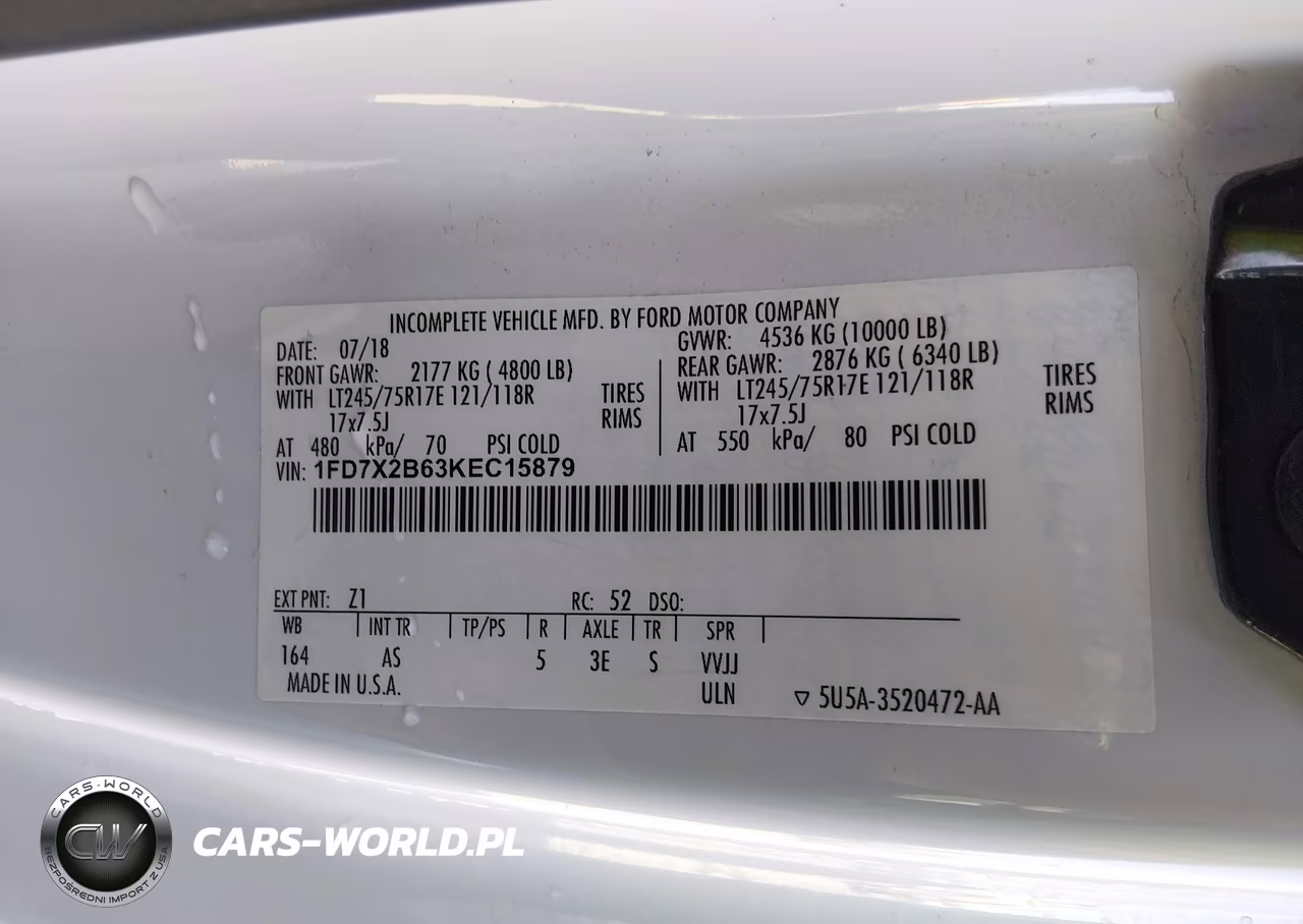 2019 Ford F-250 Xl VIN:1FD7X2B63KEC15879 - 9