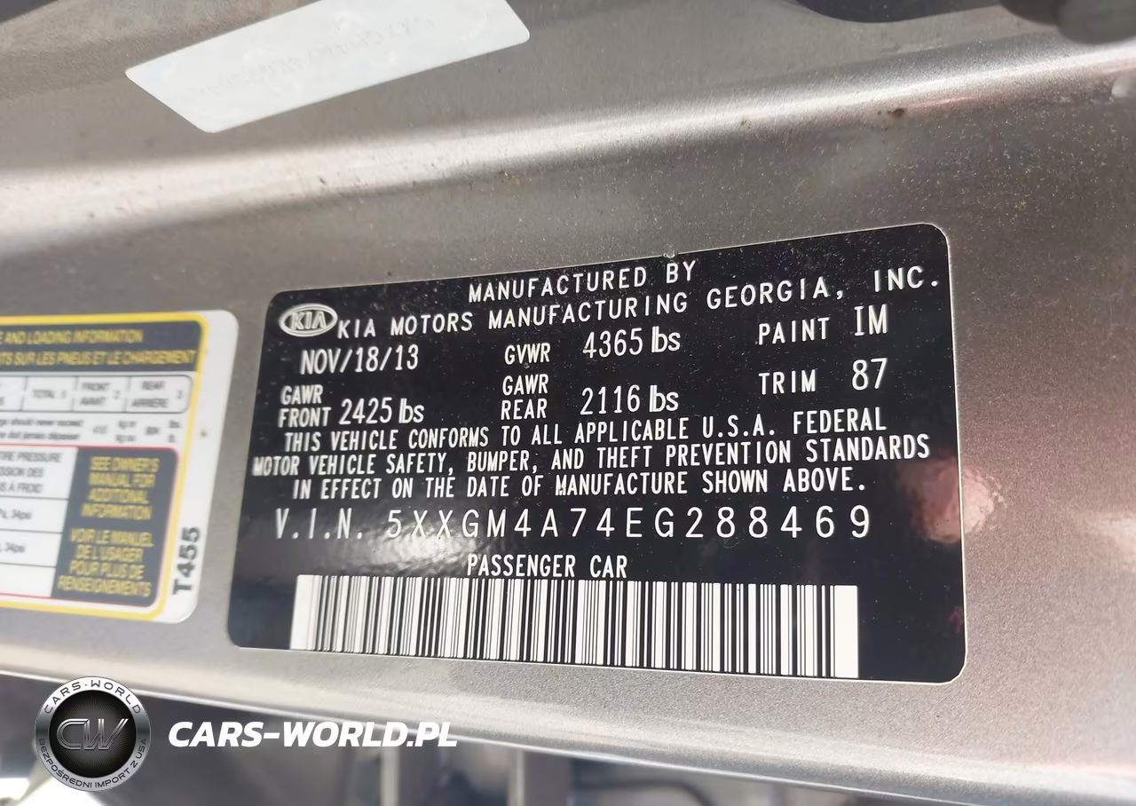 2014 Kia Optima Lx VIN:5XXGM4A74EG288469 - 9