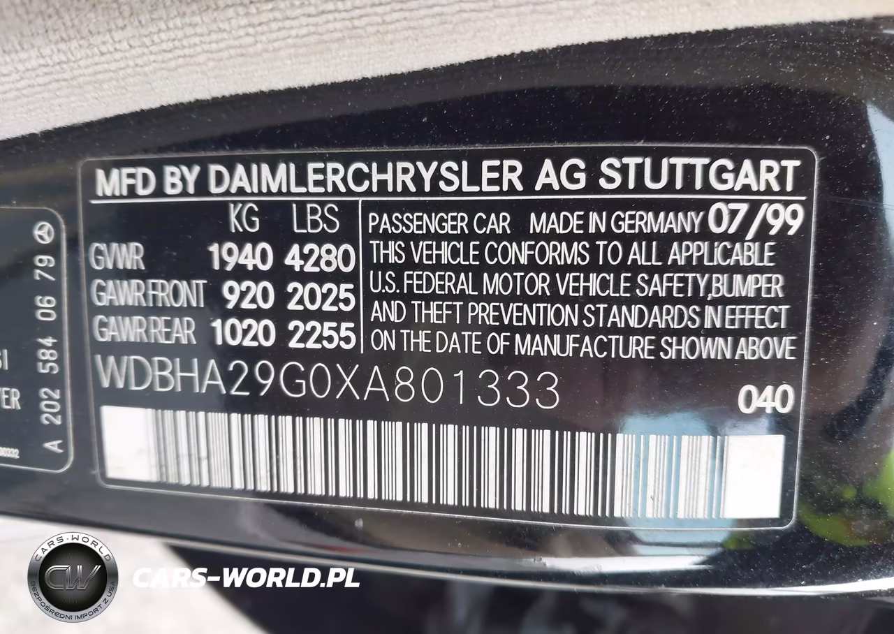 1999 Mercedes-Benz C 280 VIN:WDBHA29G0XA801333 - 9