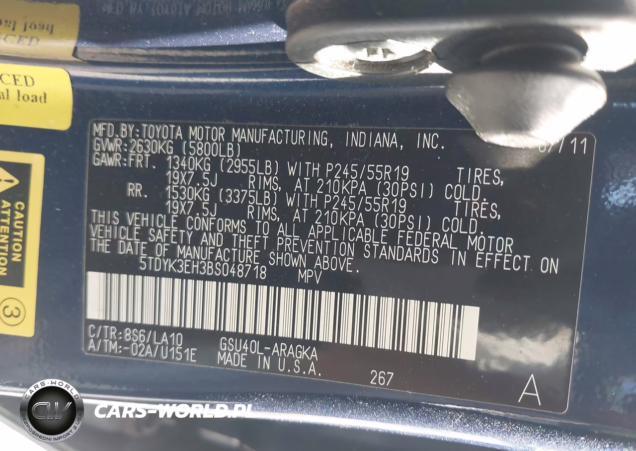 2011 Toyota Highlander Limited V6 VIN:5TDYK3EH3BS048718 - 9