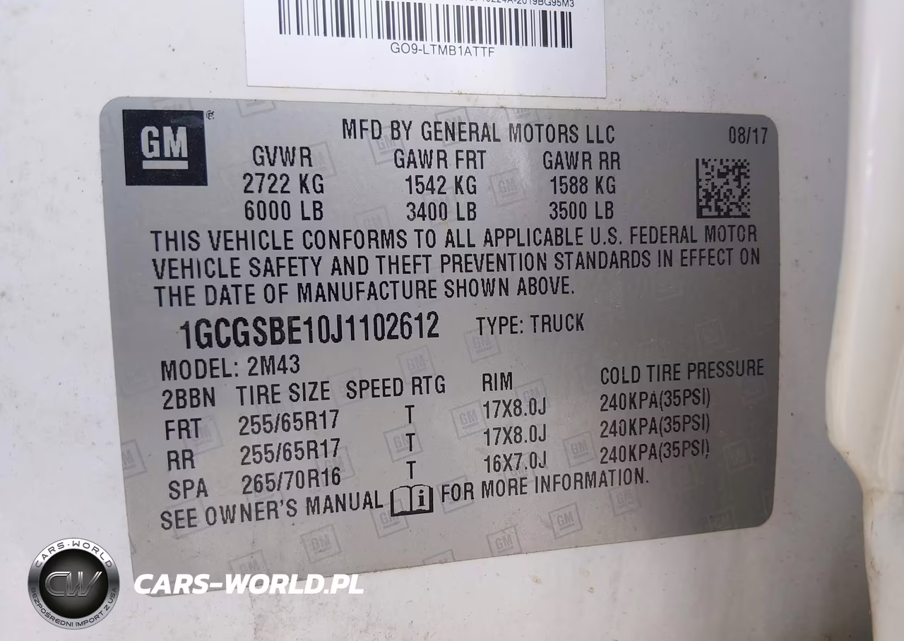 2018 Chevrolet Colorado Wt VIN:1GCGSBE10J1102612 - 9