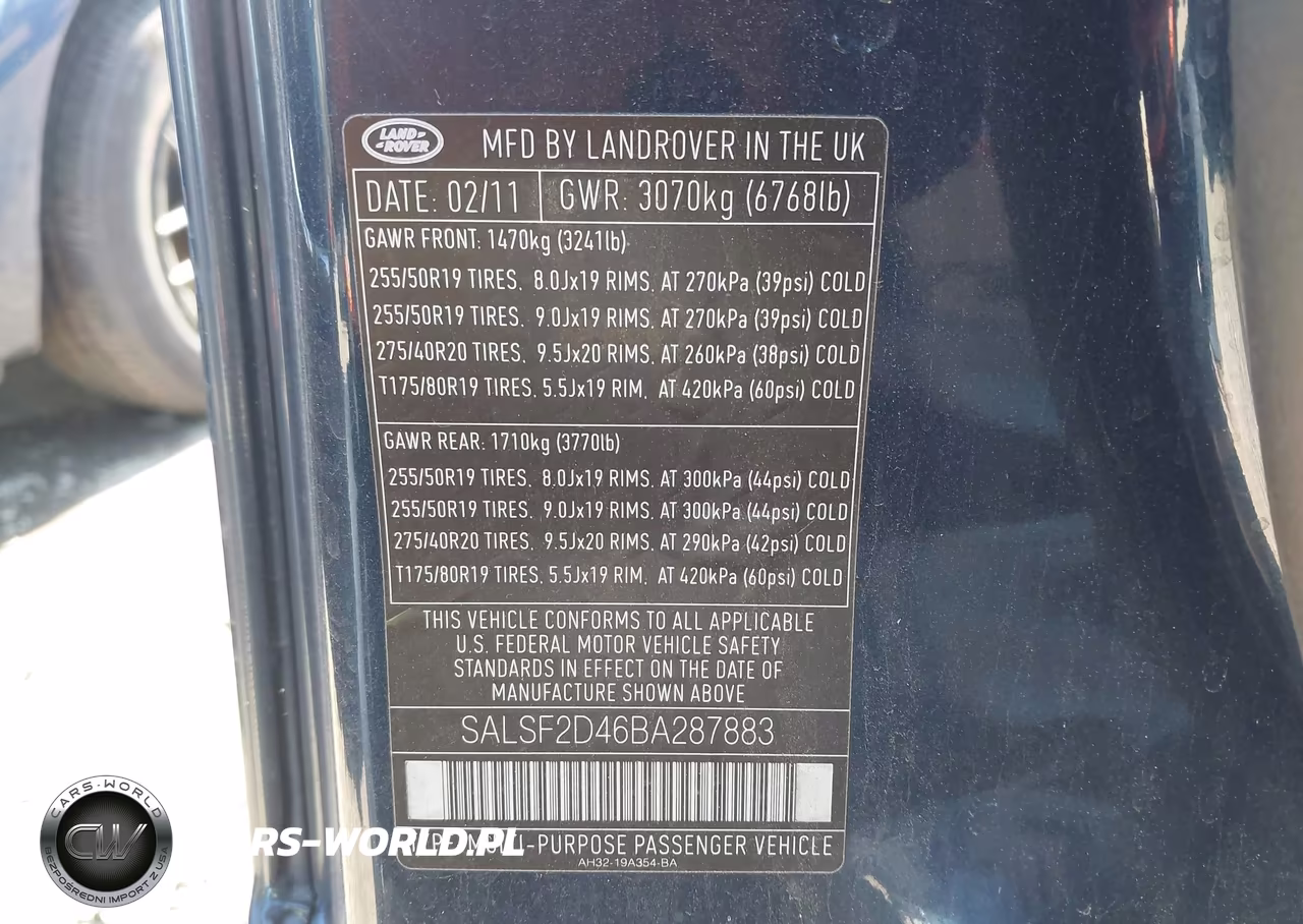 2011 Land Rover Range Rover Sport Hse VIN:SALSF2D46BA287883 - 9