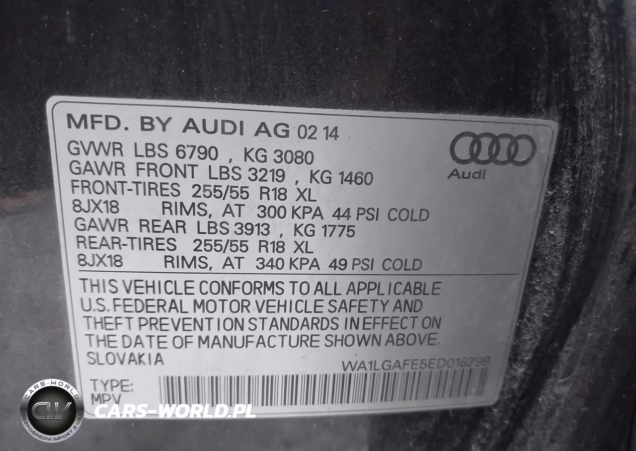 AUDI Q7 PREMIUM VIN:WA1LGAFE5ED016299 - 9