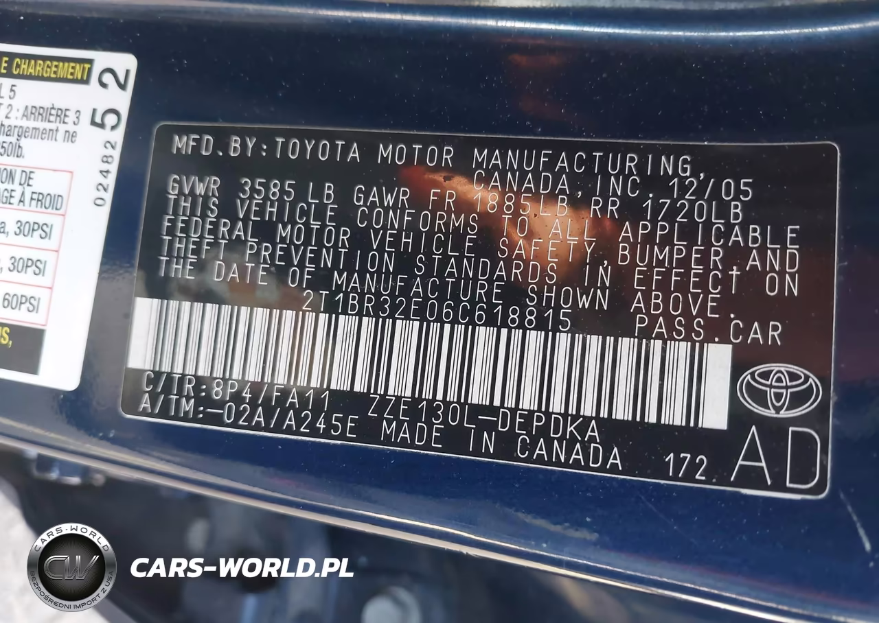 2006 Toyota Corolla Ce VIN:2T1BR32E06C618815 - 9