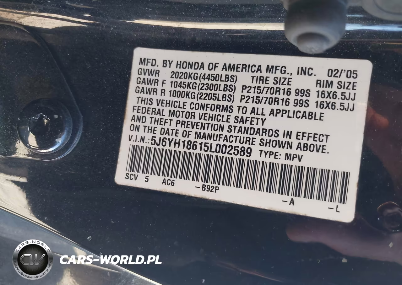 2005 Honda Element Ex VIN:5J6YH18615L002589 - 9