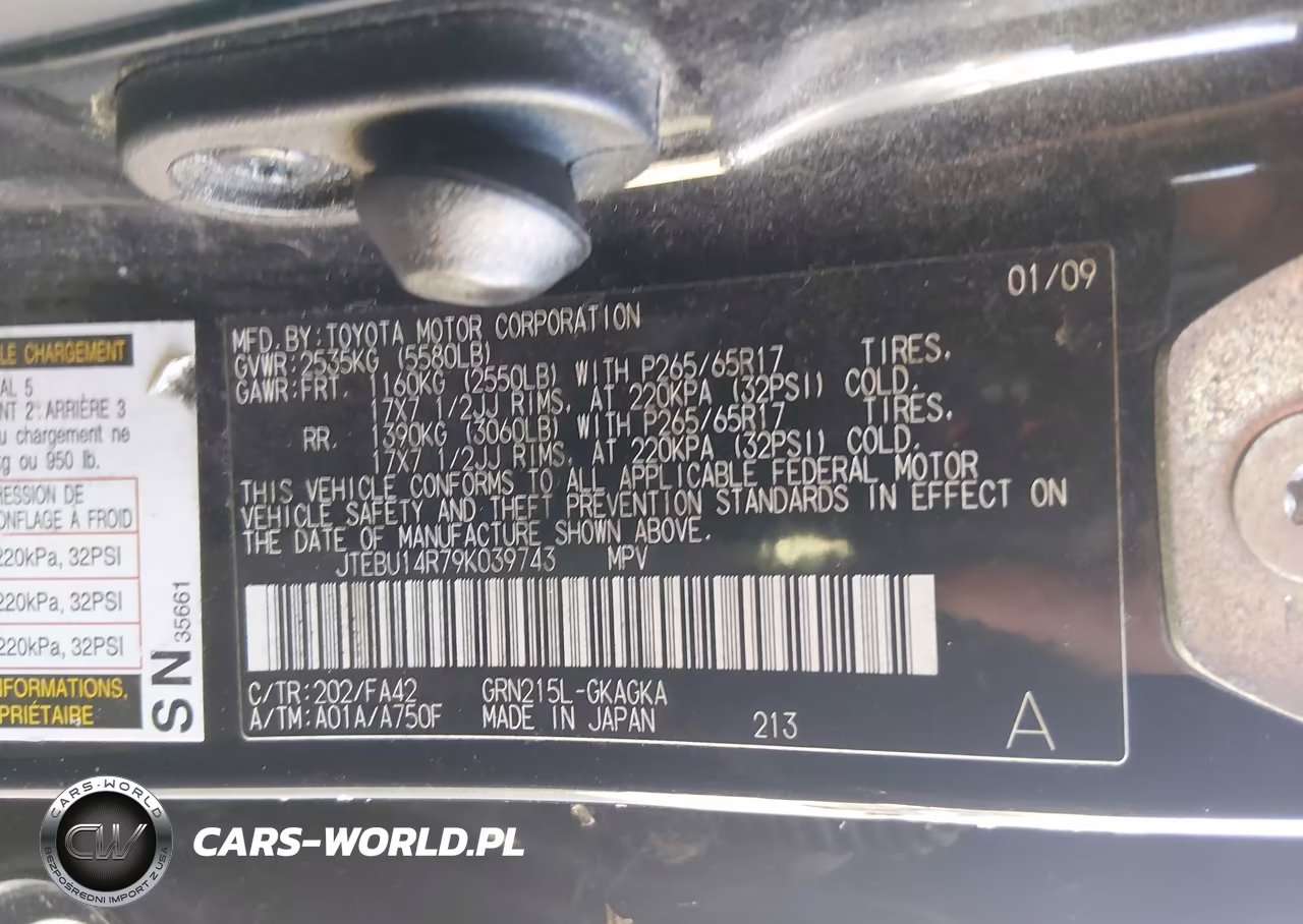 2009 Toyota 4Runner Sr5 V6 VIN:JTEBU14R79K039743 - 9