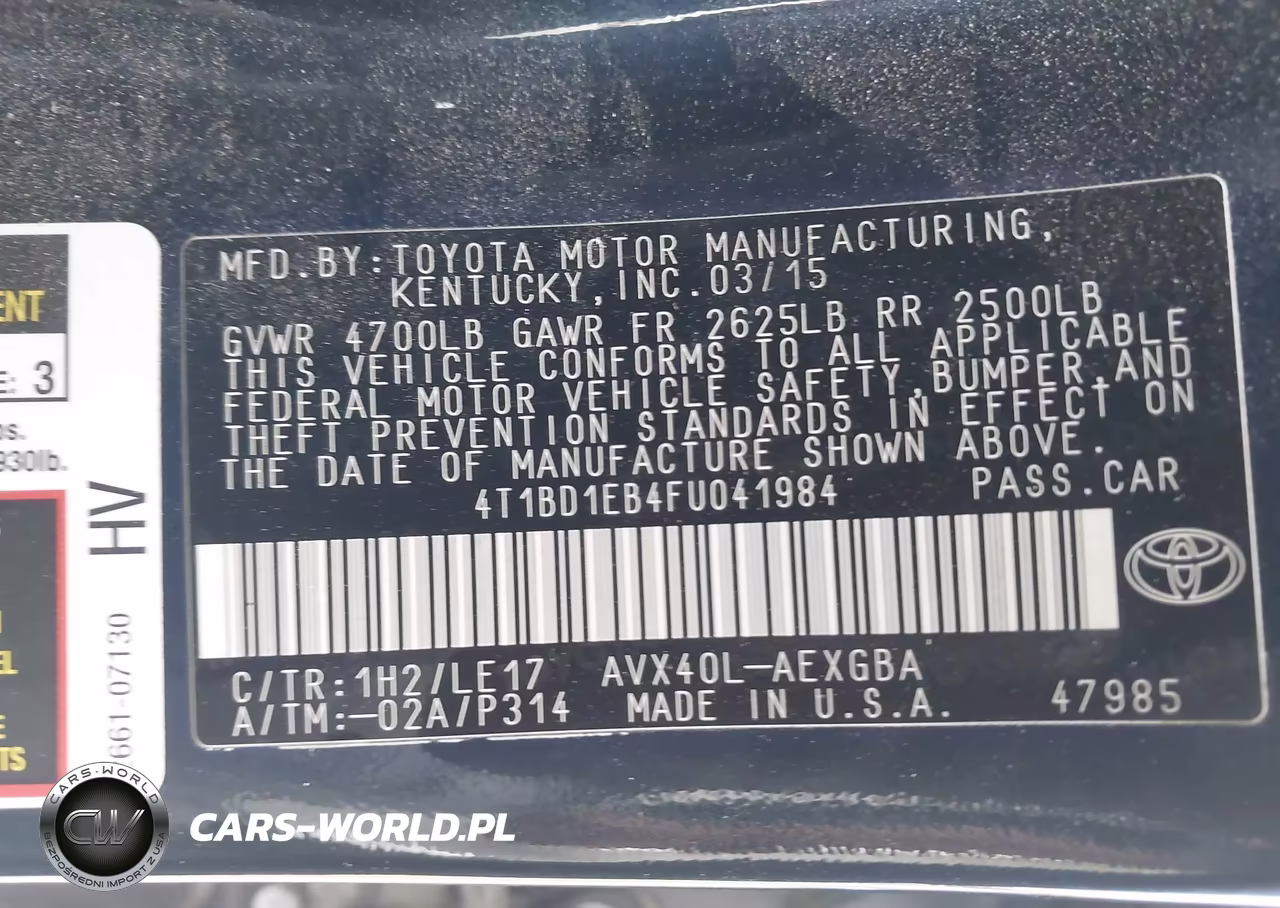 2015 Toyota Avalon Hybrid Xle Touring VIN:4T1BD1EB4FU041984 - 9