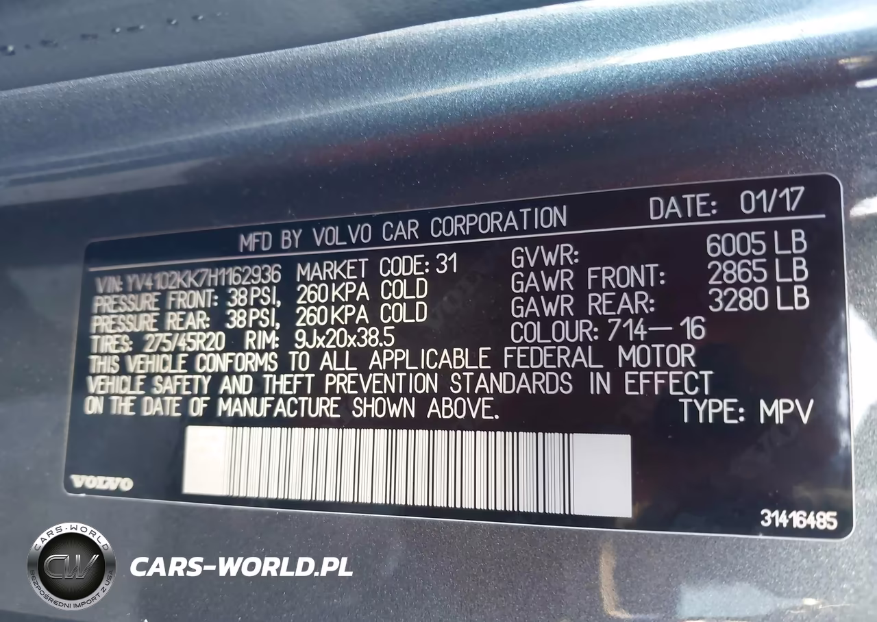 2017 Volvo Xc90 T5 Momentum VIN:YV4102KK7H1162936 - 9