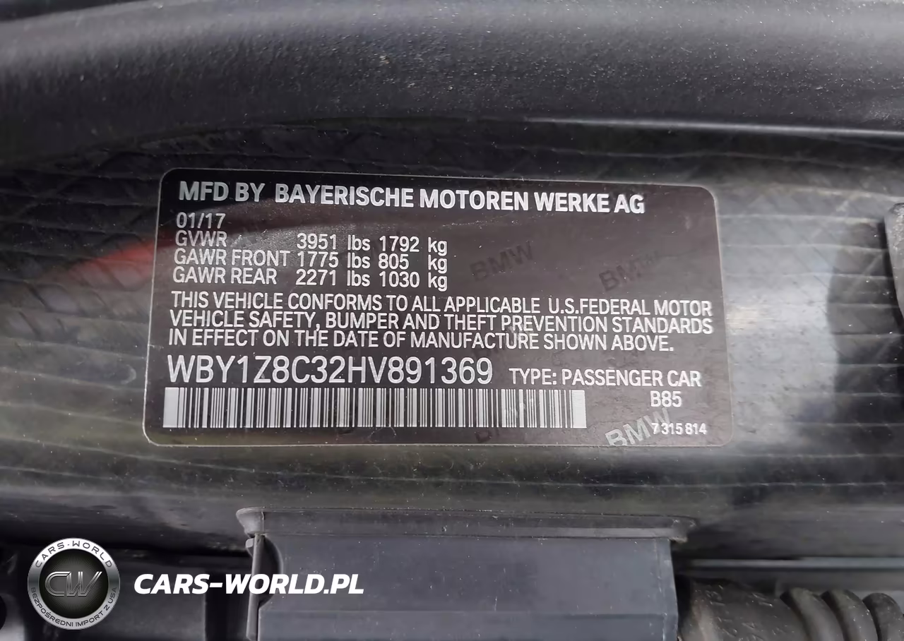 2017 BMW I3 94 Ah W-Range Extender VIN:WBY1Z8C32HV891369 - 9