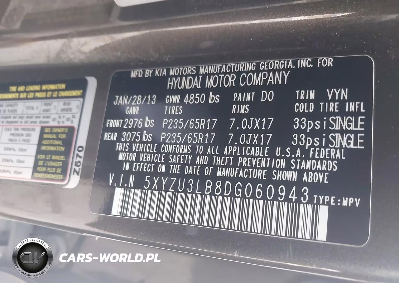 2013 Hyundai Santa Fe Sport VIN:5XYZU3LB8DG060943 - 9