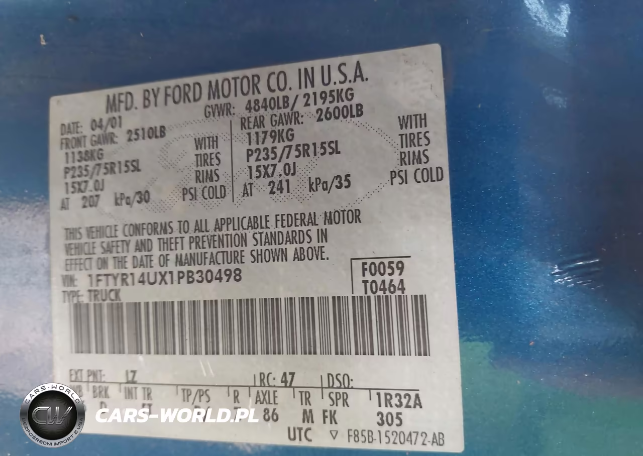 2001 Ford Ranger Edge-Xl-Xlt VIN:1FTYR14UX1PB30498 - 9