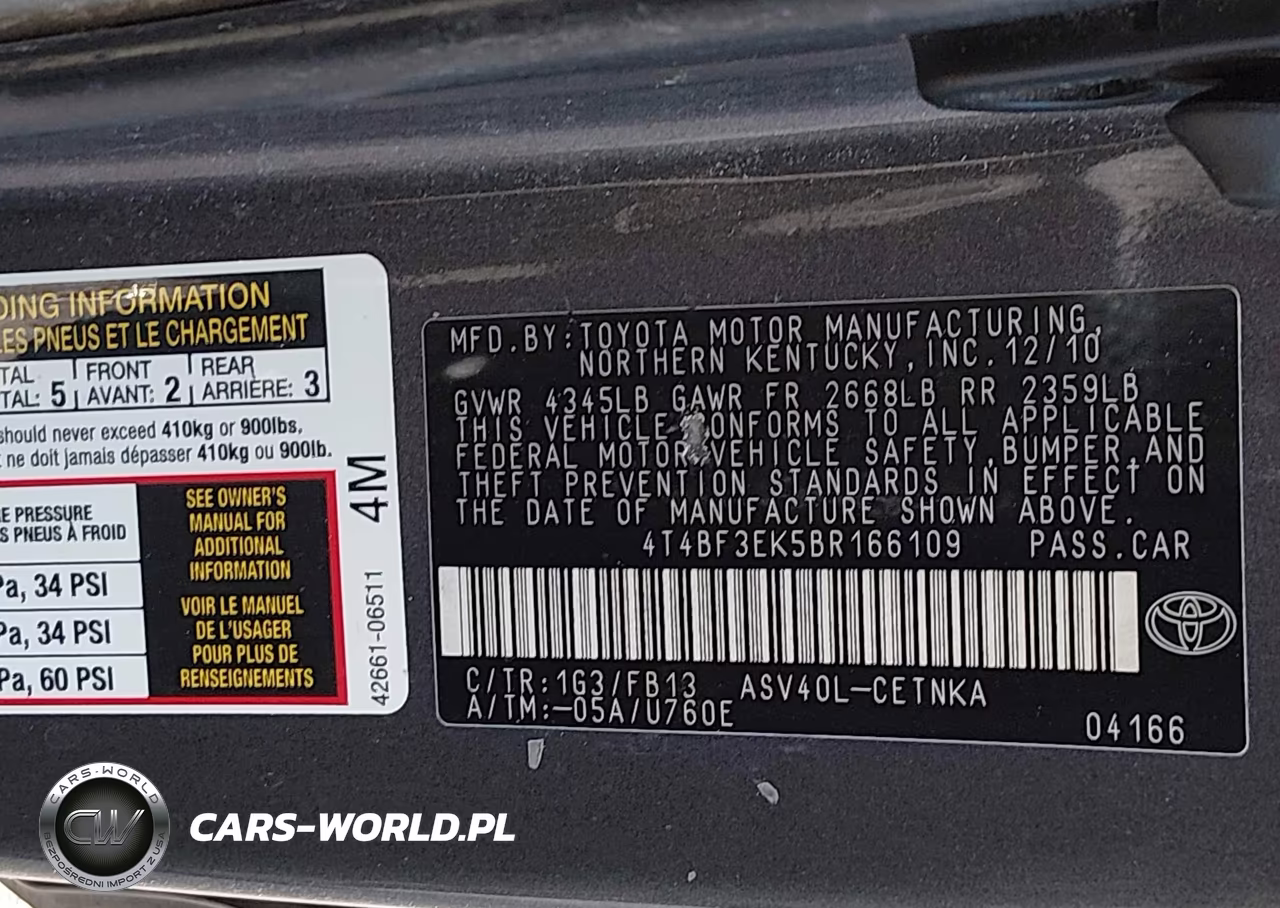 2011 Toyota Camry Le VIN:4T4BF3EK5BR166109 - 9
