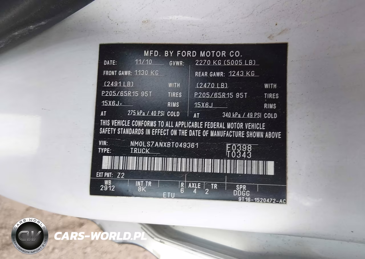 2011 Ford Transit Connect Xl VIN:NM0LS7ANXBT049361 - 9