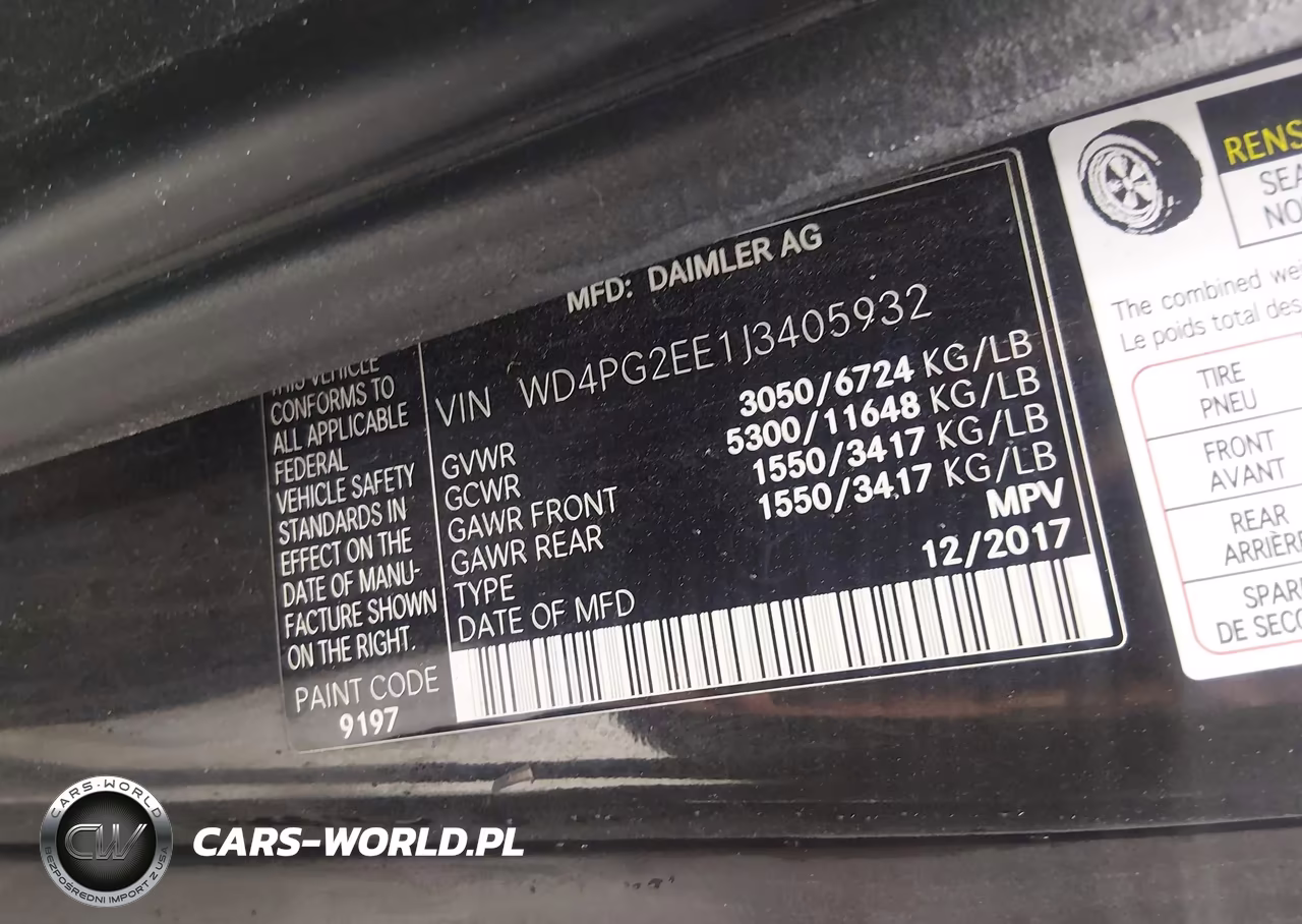 2018 Mercedes-Benz Metris VIN:WD4PG2EE1J3405932 - 9