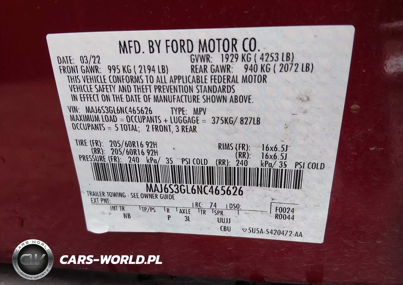 2022 Ford Ecosport Se VIN:MAJ6S3GL6NC465626 - 9