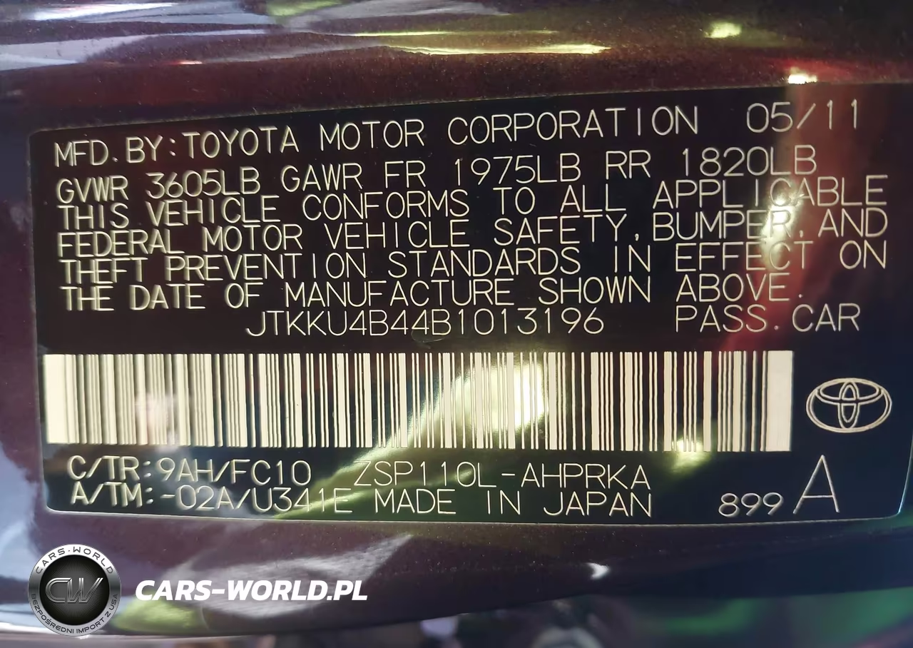 2011 Scion Xd VIN:JTKKU4B44B1013196 - 9