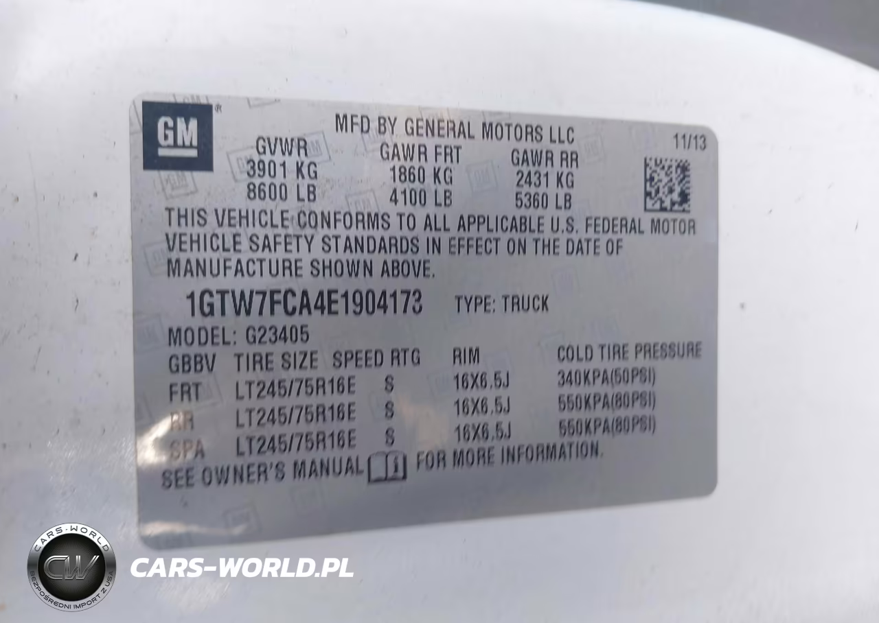 2014 GMC Savana 2500 Work Van VIN:1GTW7FCA4E1904173 - 9