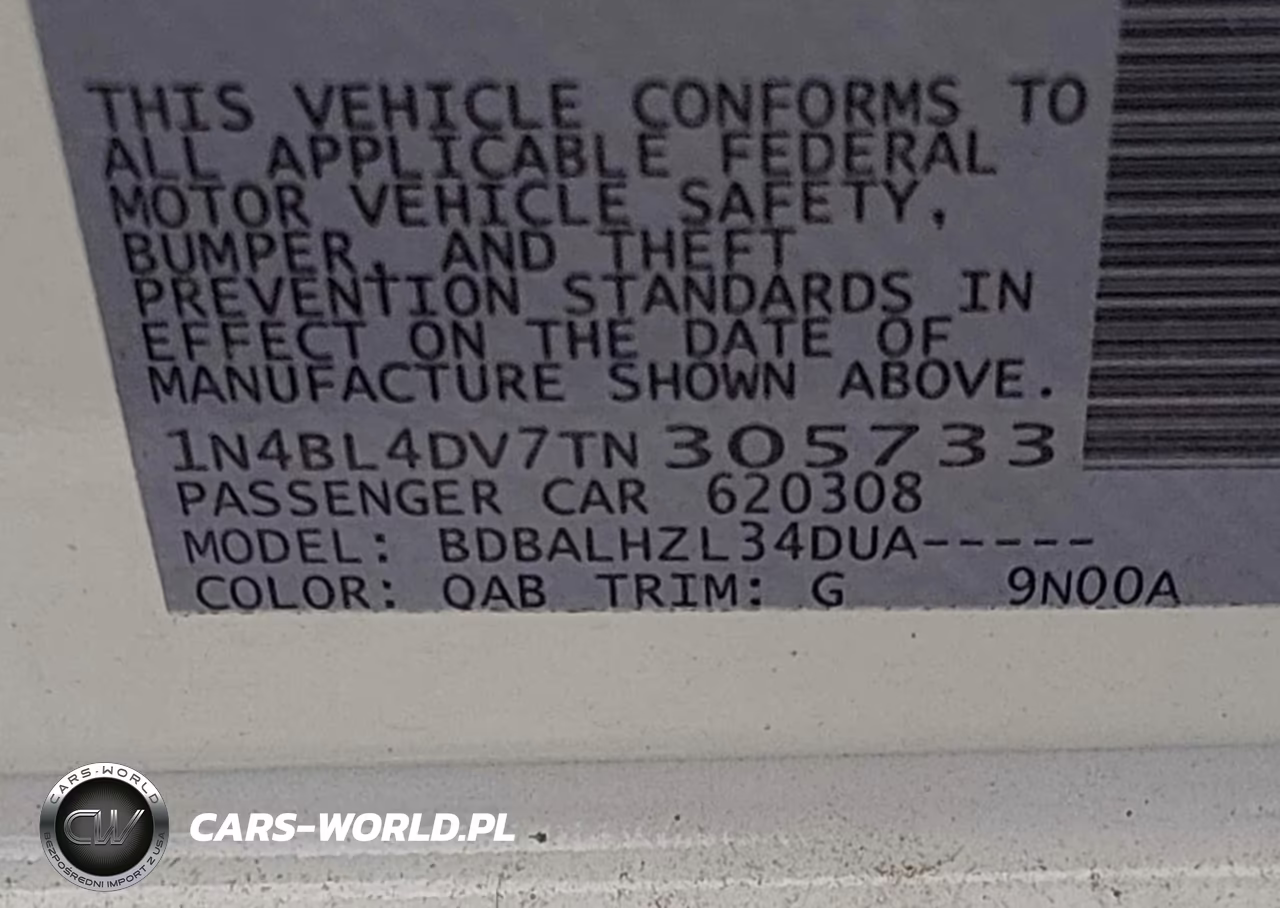 2026 Nissan Altima Sv Fwd VIN:1N4BL4DV7TN305733 - 9