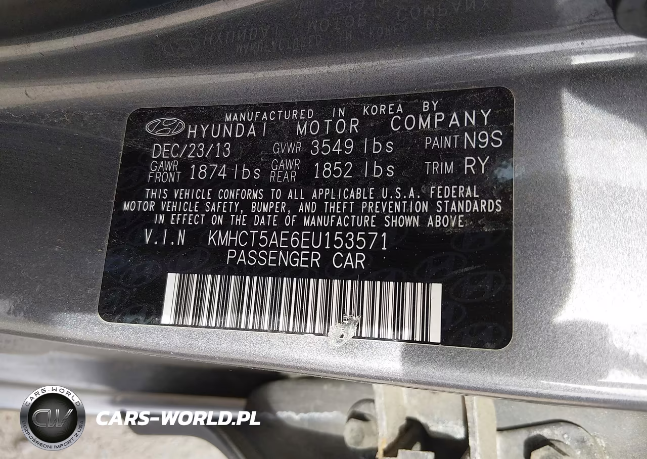 2014 Hyundai Accent Gs VIN:KMHCT5AE6EU153571 - 9