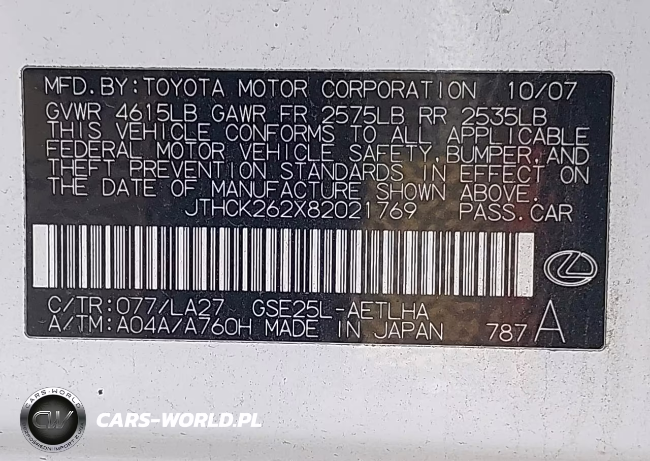 2008 Lexus Is 250 VIN:JTHCK262X82021769 - 9