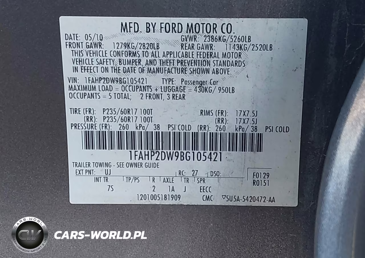 2011 Ford Taurus Se VIN:1FAHP2DW9BG105421 - 9