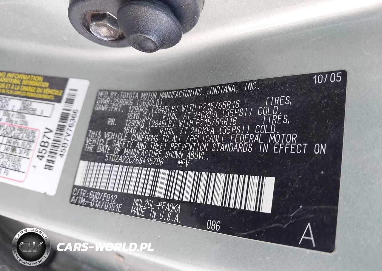 2006 Toyota Sienna Xle VIN:5TDZA22C76S415796 - 9