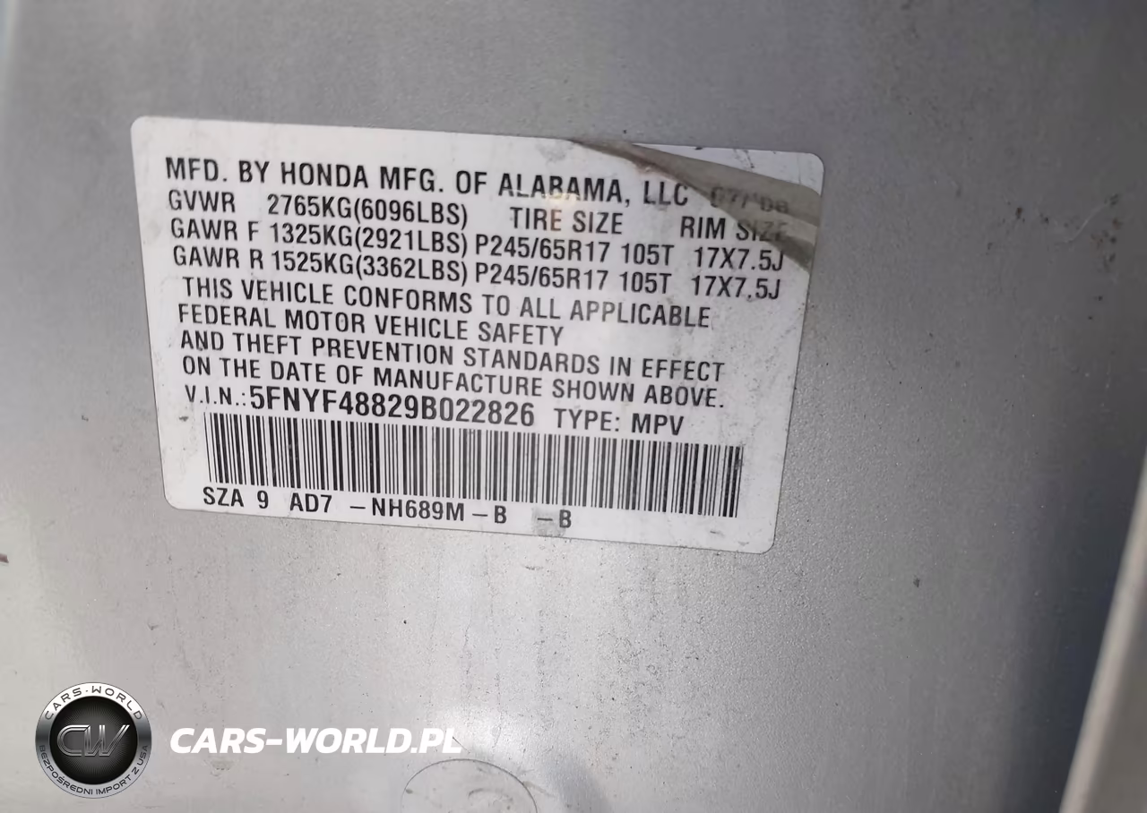 2009 Honda Pilot Touring VIN:5FNYF48829B022826 - 9