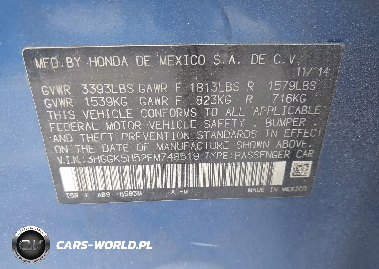 2015 Honda Fit Lx VIN:3HGGK5H52FM748519 - 9