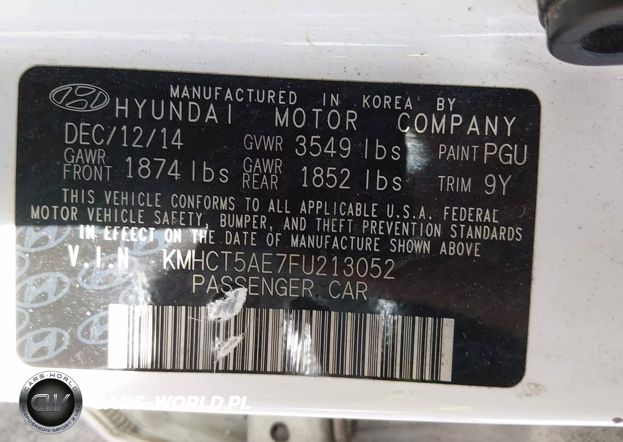 2015 Hyundai Accent Gs VIN:KMHCT5AE7FU213052 - 9