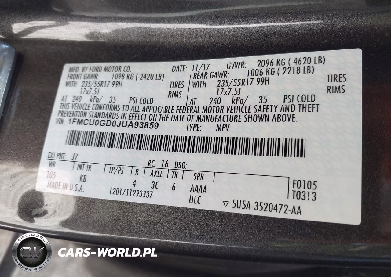 2018 Ford Escape Se VIN:1FMCU0GD0JUA93859 - 9