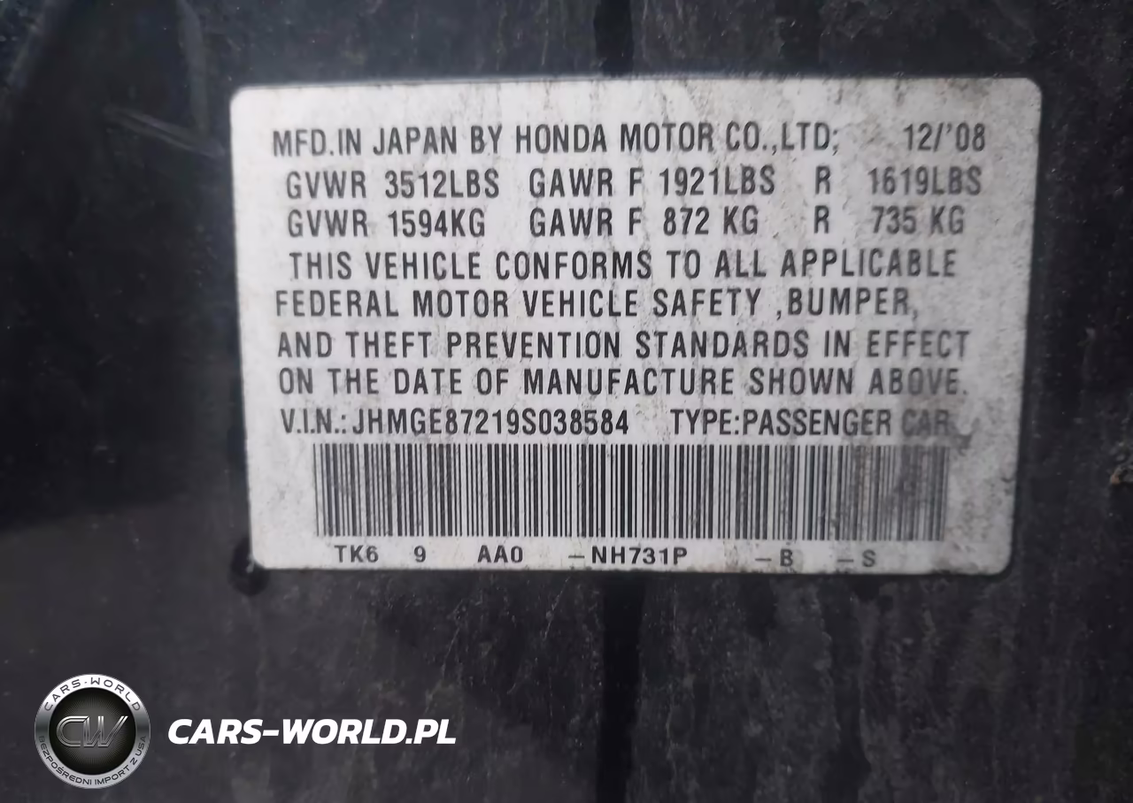 2009 Honda Fit VIN:JHMGE87219S038584 - 9
